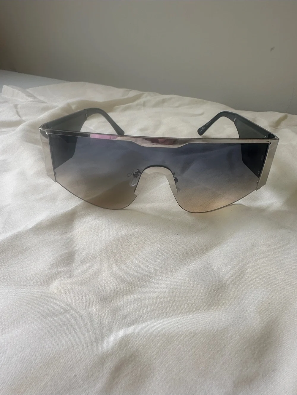 Oversized Shield Sunglasses in Gradient Smoke and Bronze